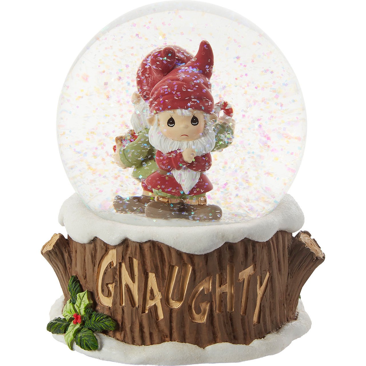 Gnaughty Or Gnice Musical Snow Globe