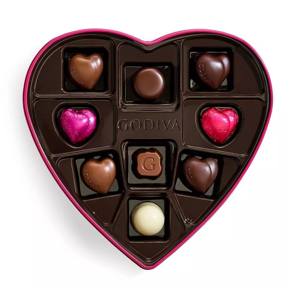 Godiva Assorted Chocolate Heart Box 2.9oz