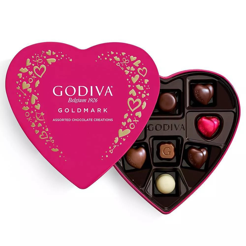 Godiva Assorted Chocolate Heart Box 2.9oz