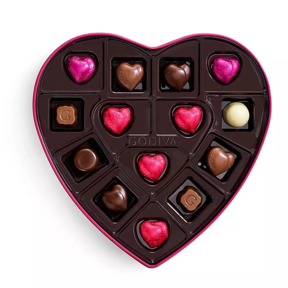 Godiva Assorted Chocolate Heart Box 4oz