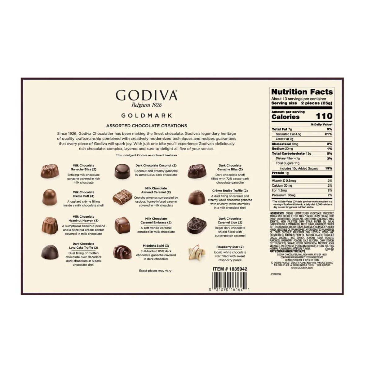 GODIVA CHOCOLATE CREATIONS 27 PC