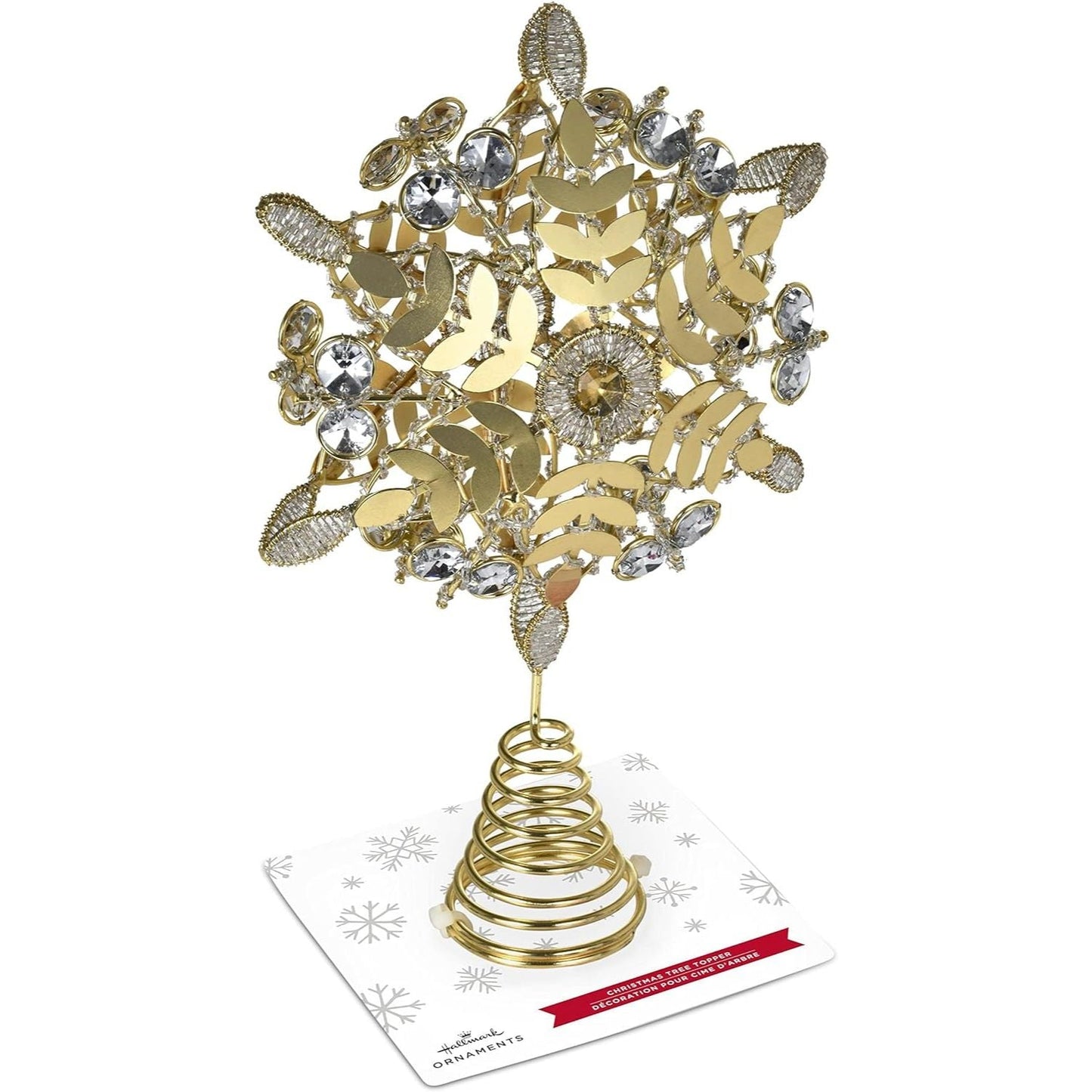 Gold Glitter Snowflake Metal Tree Topper, 10.5"