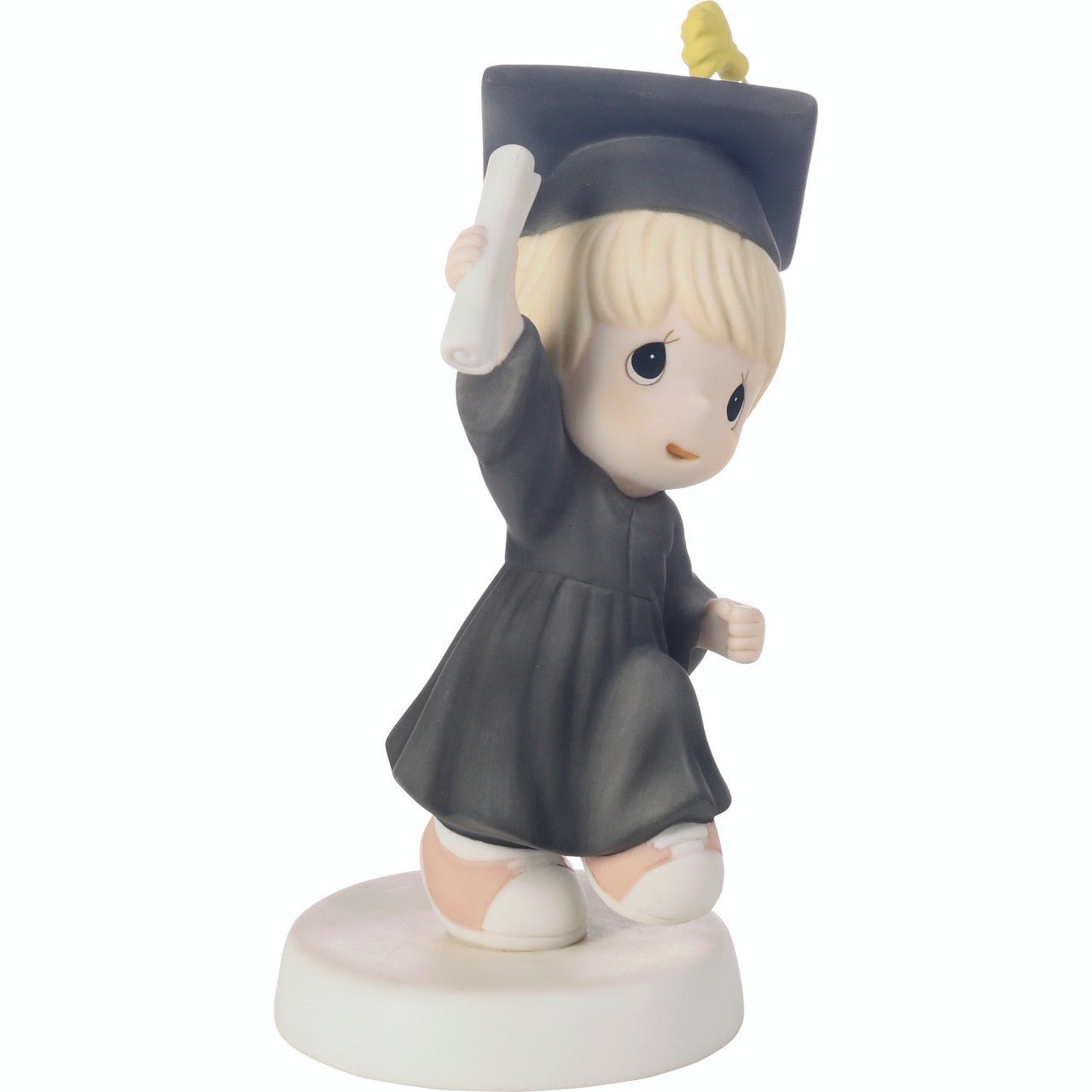 Graduation Blonde Boy With Black Gown Figurine