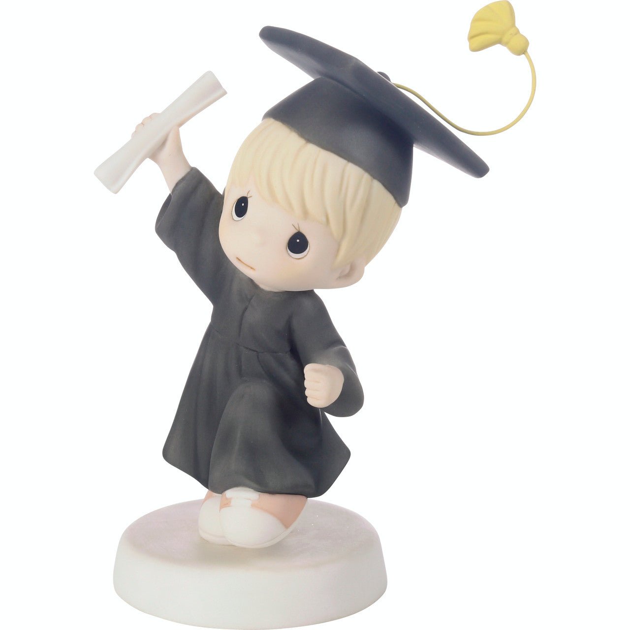 Graduation Blonde Boy With Black Gown Figurine