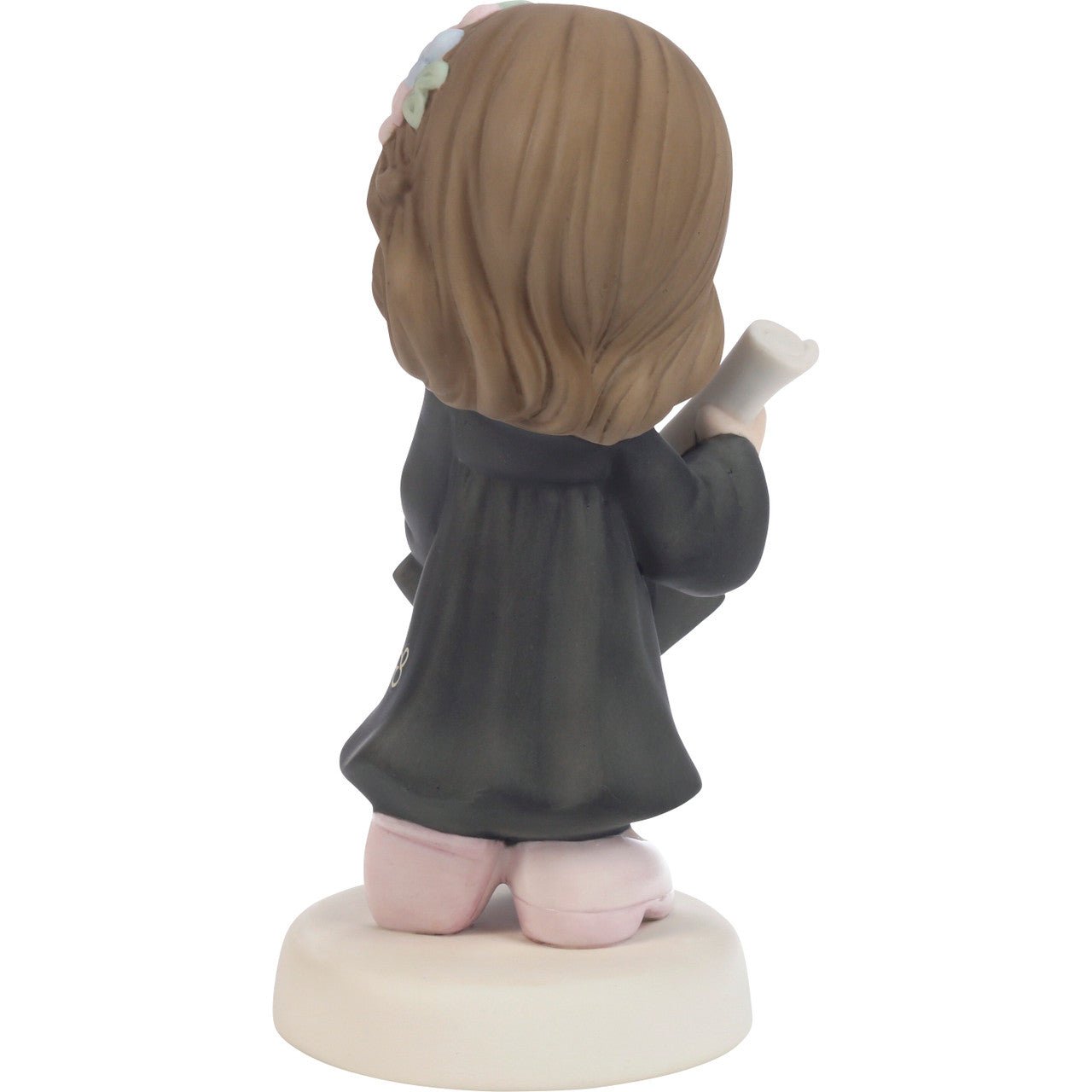 Graduation Brunette Girl With Black Gown Figurine