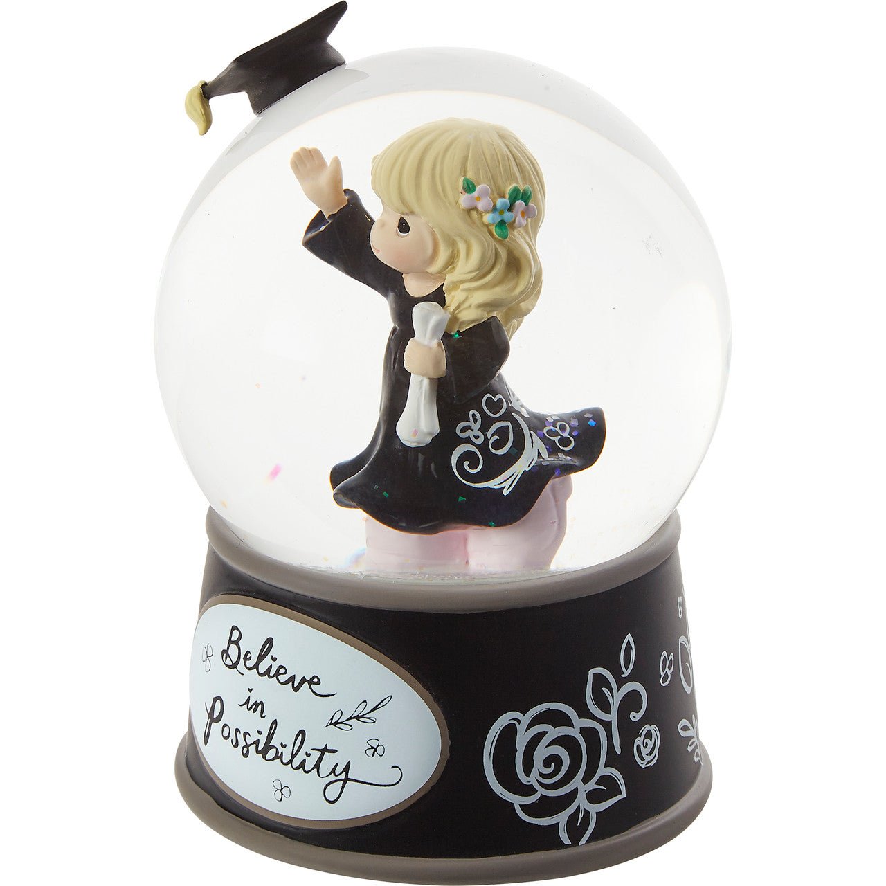 Graduation Girl Musical Snow Globe Round