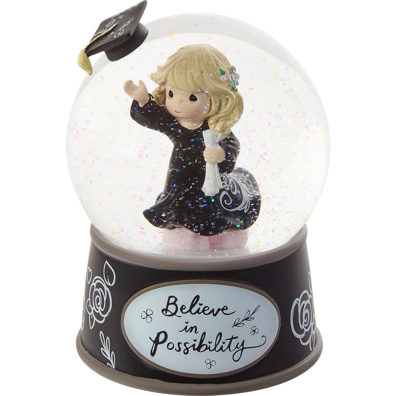 Graduation Girl Musical Snow Globe Round