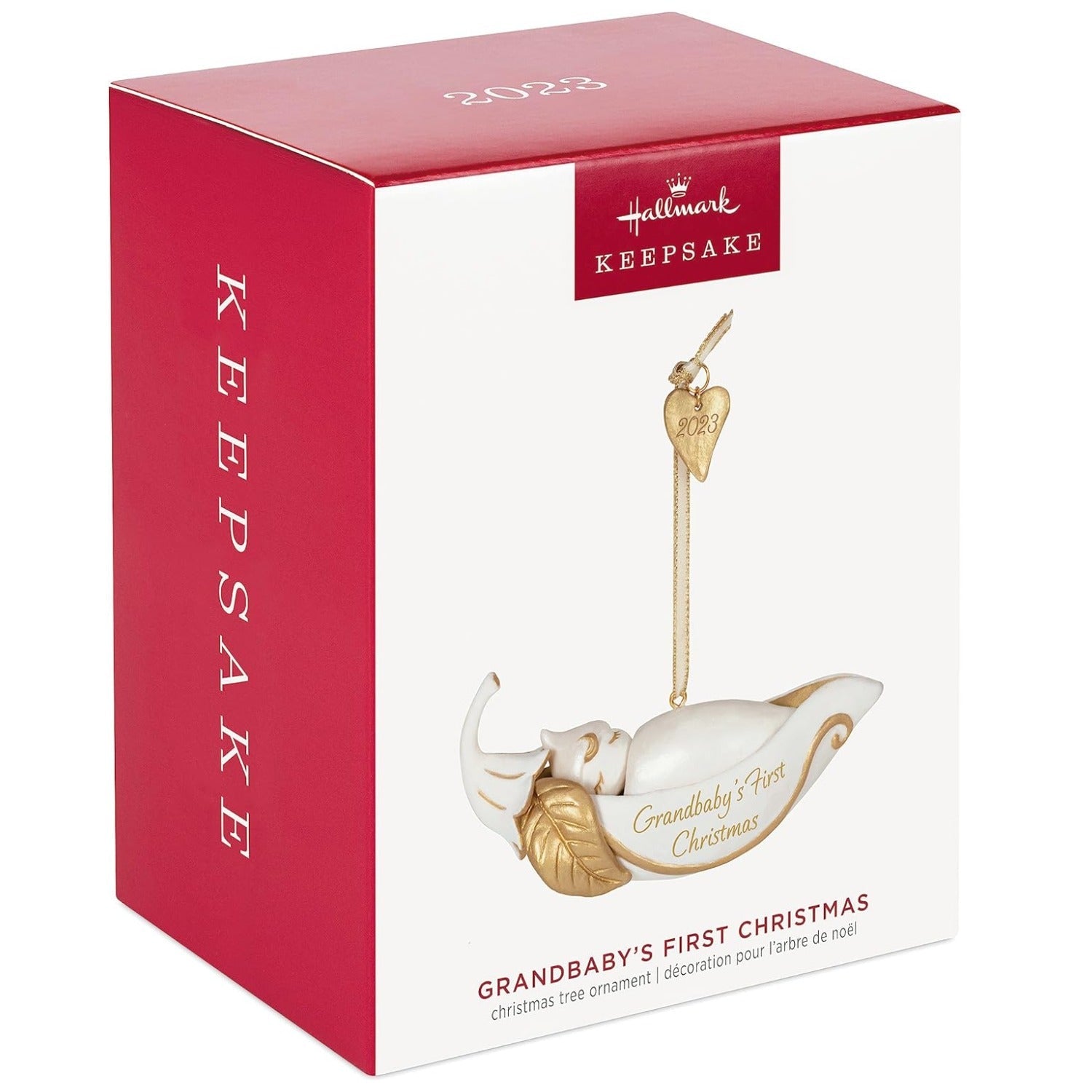 Grandbabys First Christmas Pea in a Pod 2023 Porcelain, 2023 Keepsake Ornament