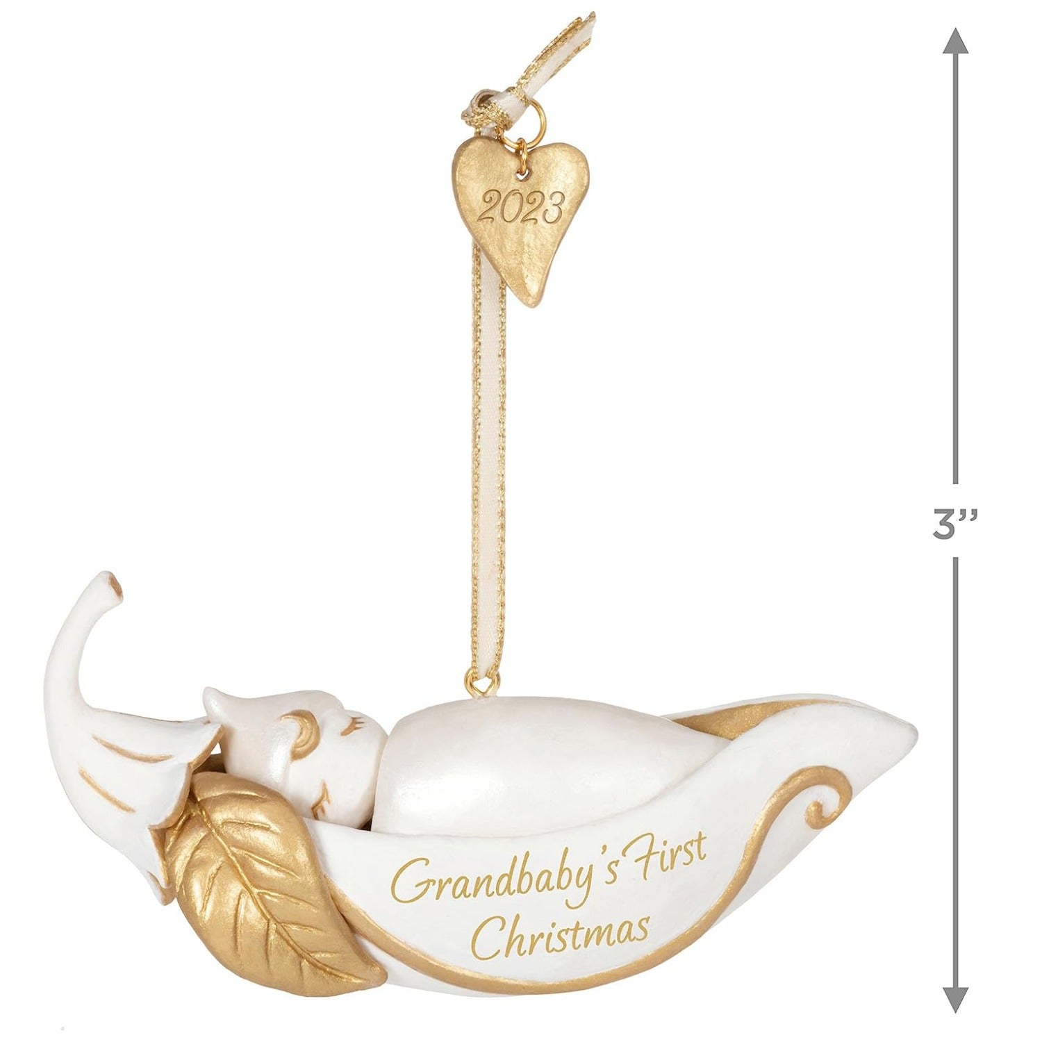 Grandbabys First Christmas Pea in a Pod 2023 Porcelain, 2023 Keepsake Ornament