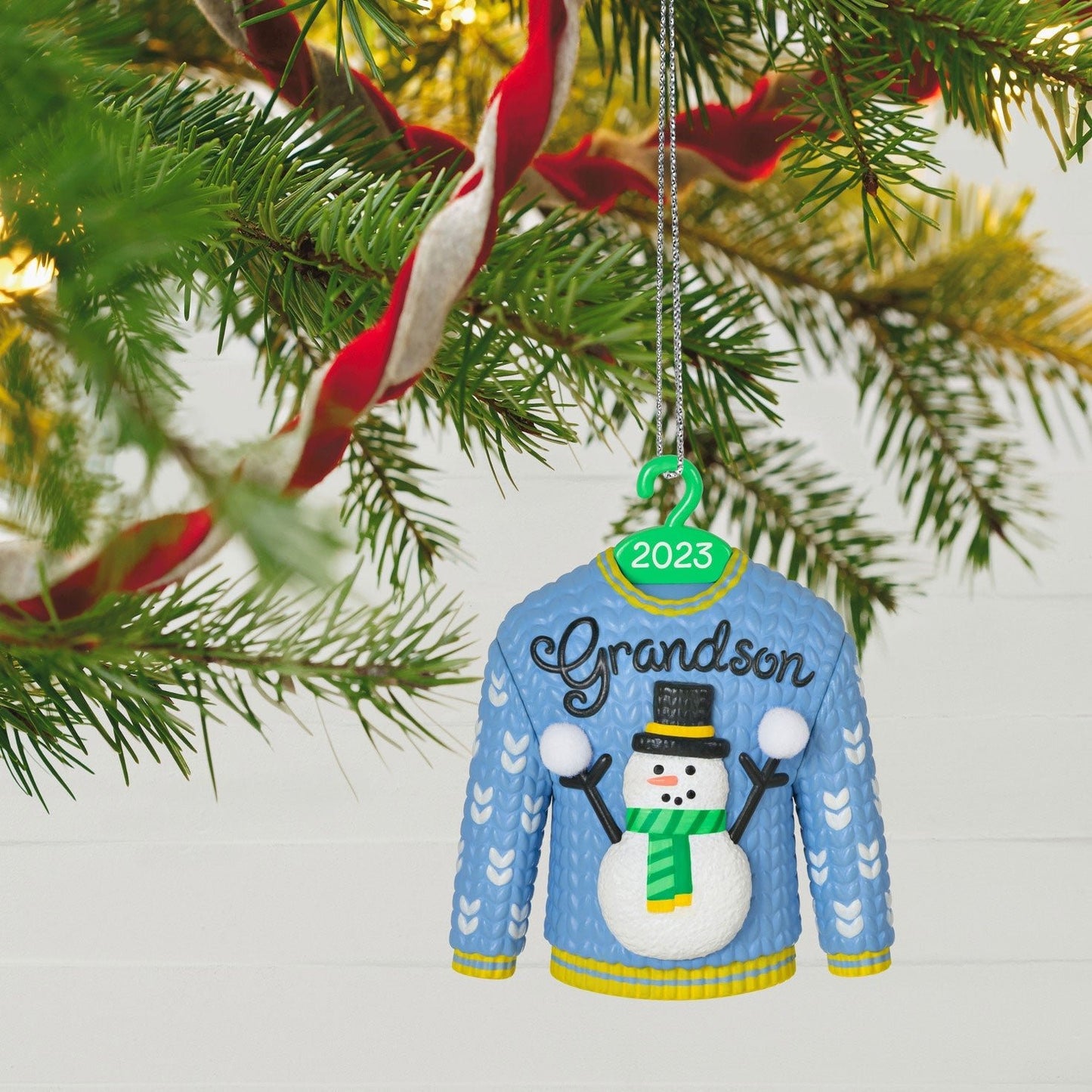 Grandson Christmas Sweater, 2023 Keepsake Ornament