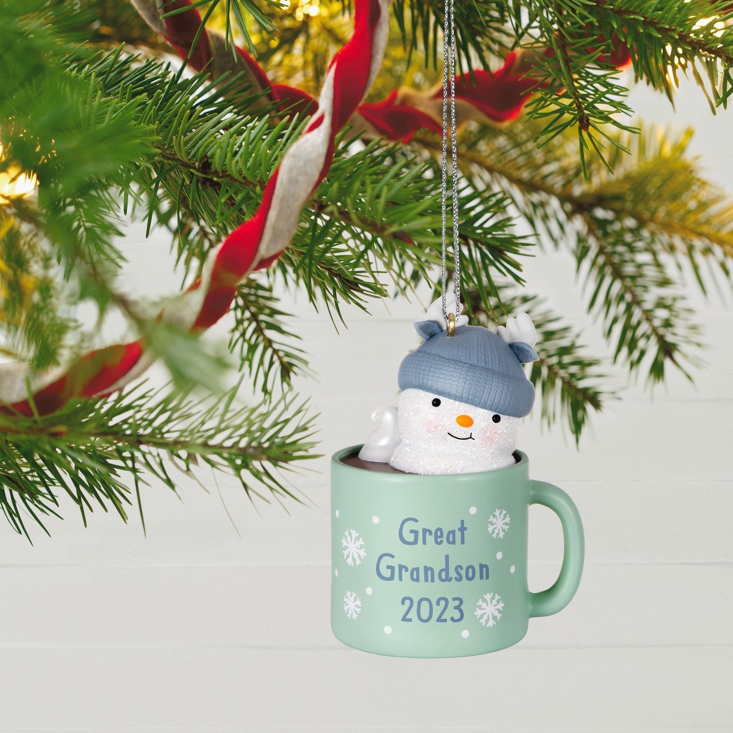 Great Grandson Hot Cocoa Mug, 2023 Keepsake Ornament