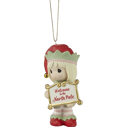 Greetings from The North Pole Annual Elf Bisque Porcelain Ornament