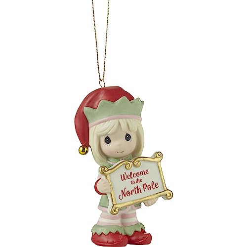 Greetings from The North Pole Annual Elf Bisque Porcelain Ornament