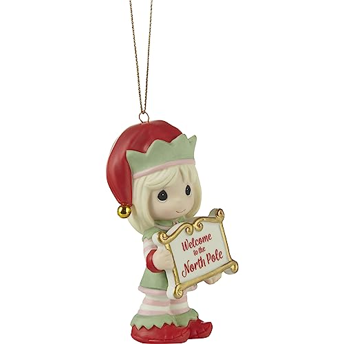 Greetings from The North Pole Annual Elf Bisque Porcelain Ornament