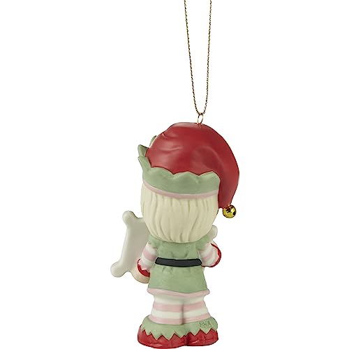 Greetings from The North Pole Annual Elf Bisque Porcelain Ornament