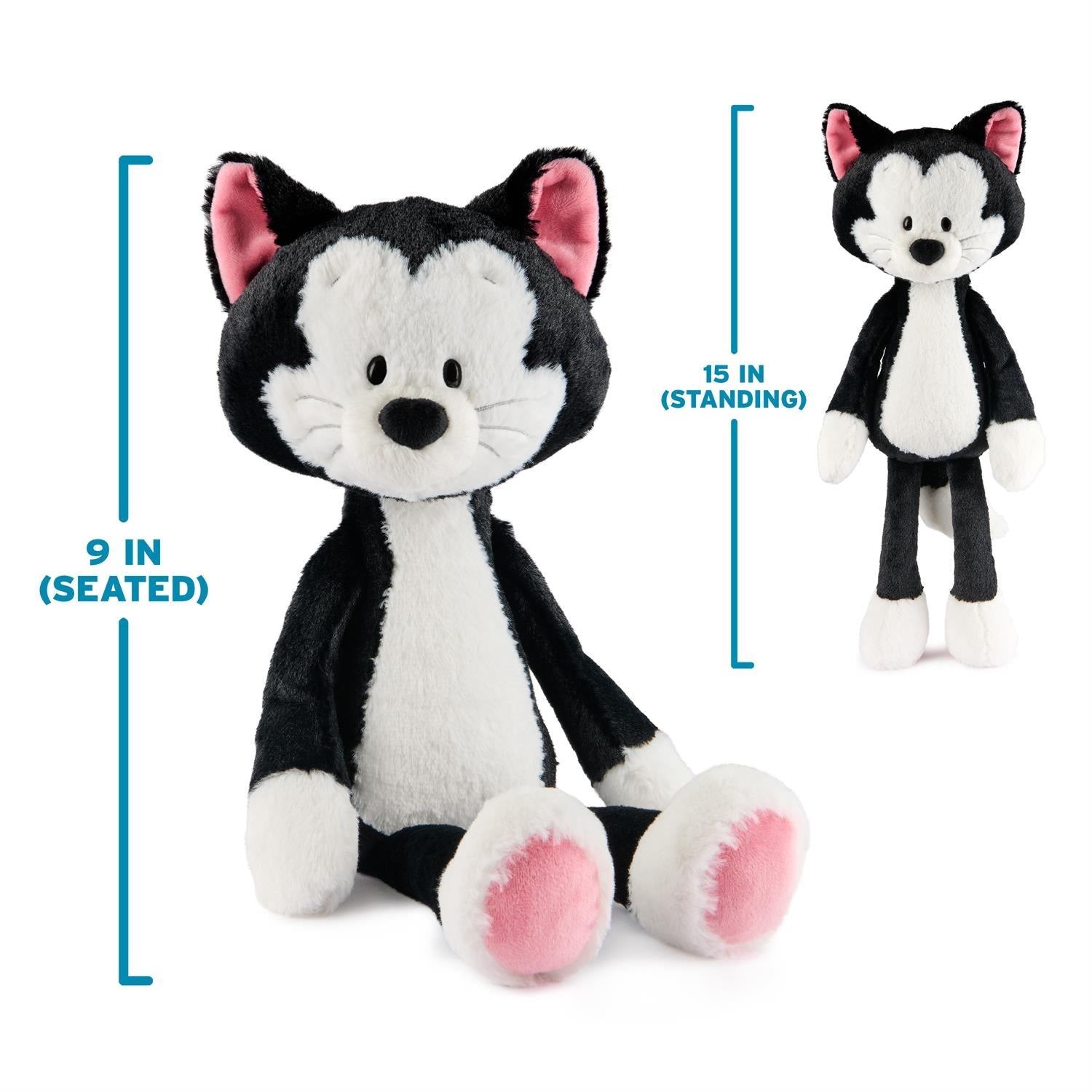Gund Disney, Pinocchio, Figaro Cat Toothpick Plush, Black, 15”