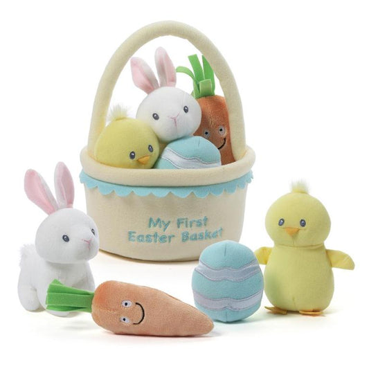 Gund My First Easter Basket 5 - Piece Sensory Toys Plush Playset, 9”