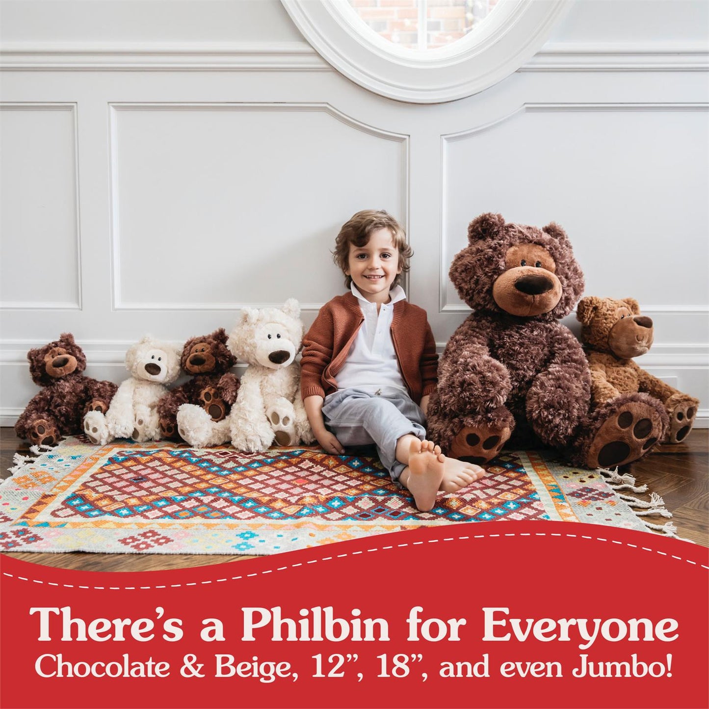 Gund Philbin Classic Teddy Bear, Chocolate Brown, 18”