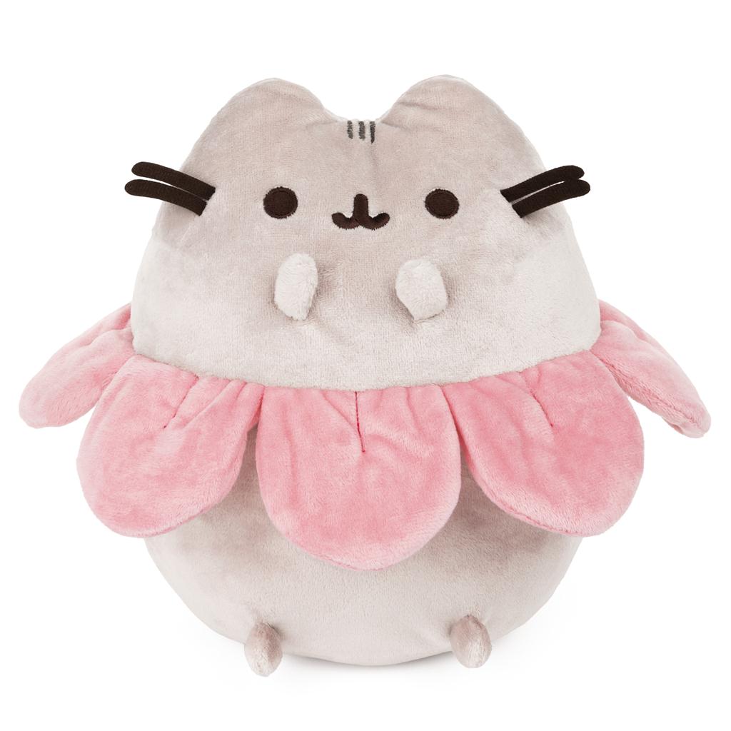 Gund Pink Flower Petals Pusheen Plush, Gray and Pink, 9.5”