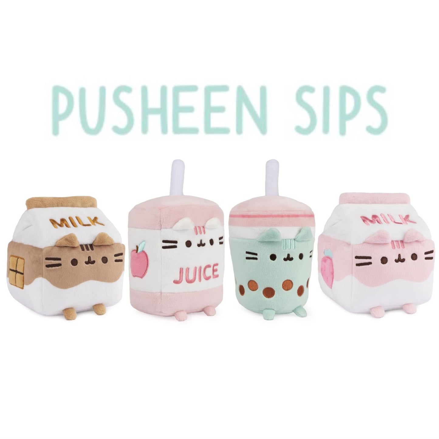 Gund Pusheen Boba Tea Cup Plush, Green/Pink, 6”