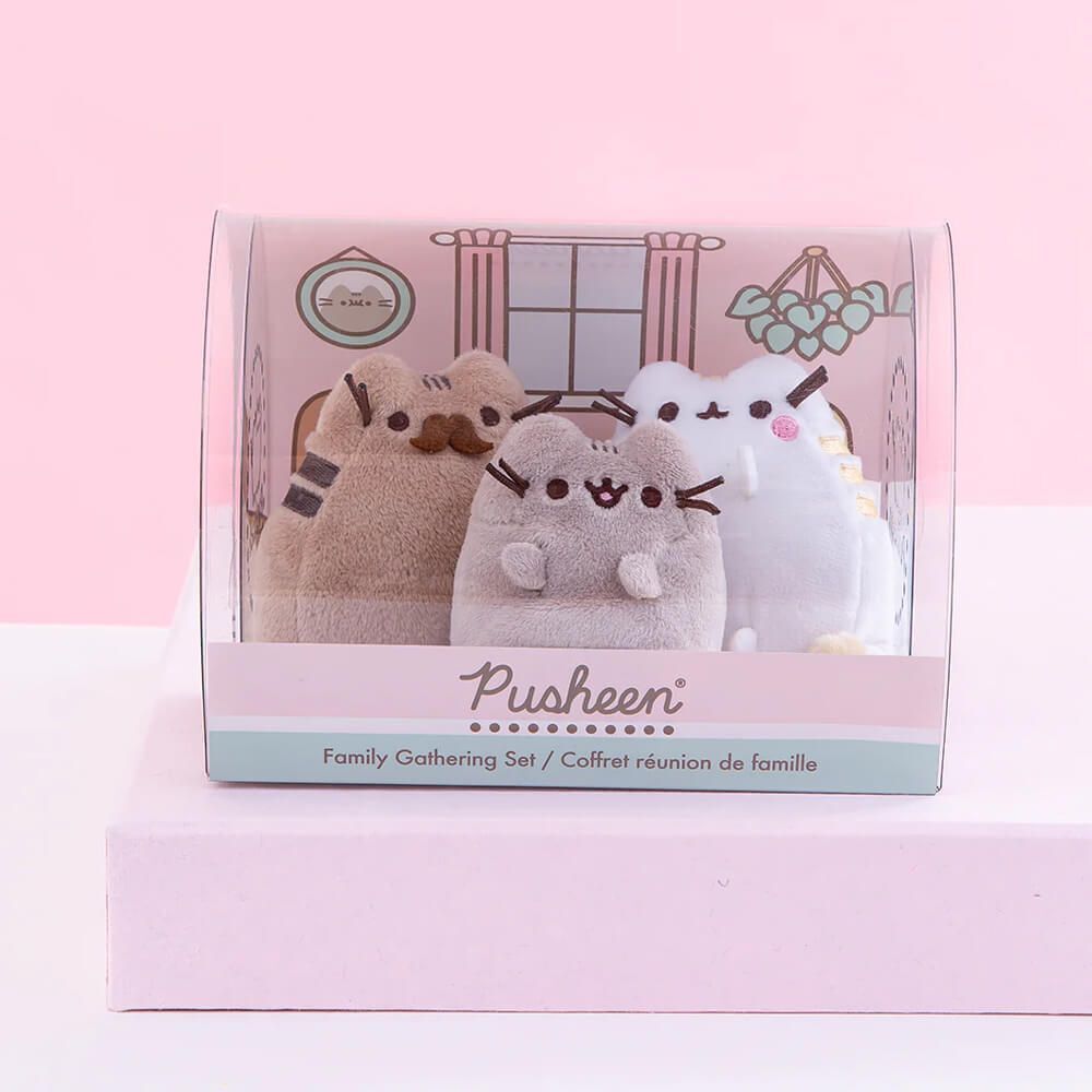 Gund Pusheen Family Gathering Plush Stuffed Animal Cats (Set of 3)