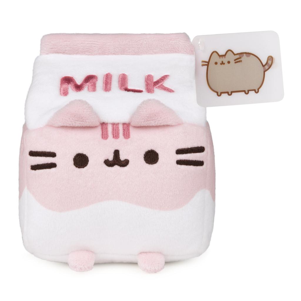 Gund Pusheen Strawberry Milk Plush, Brown/White, 6”