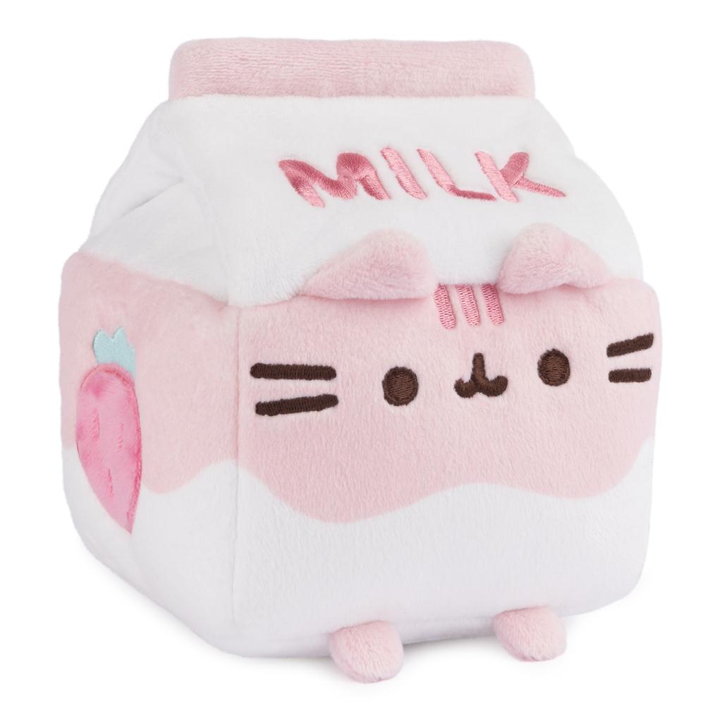 Gund Pusheen Strawberry Milk Plush, Brown/White, 6”