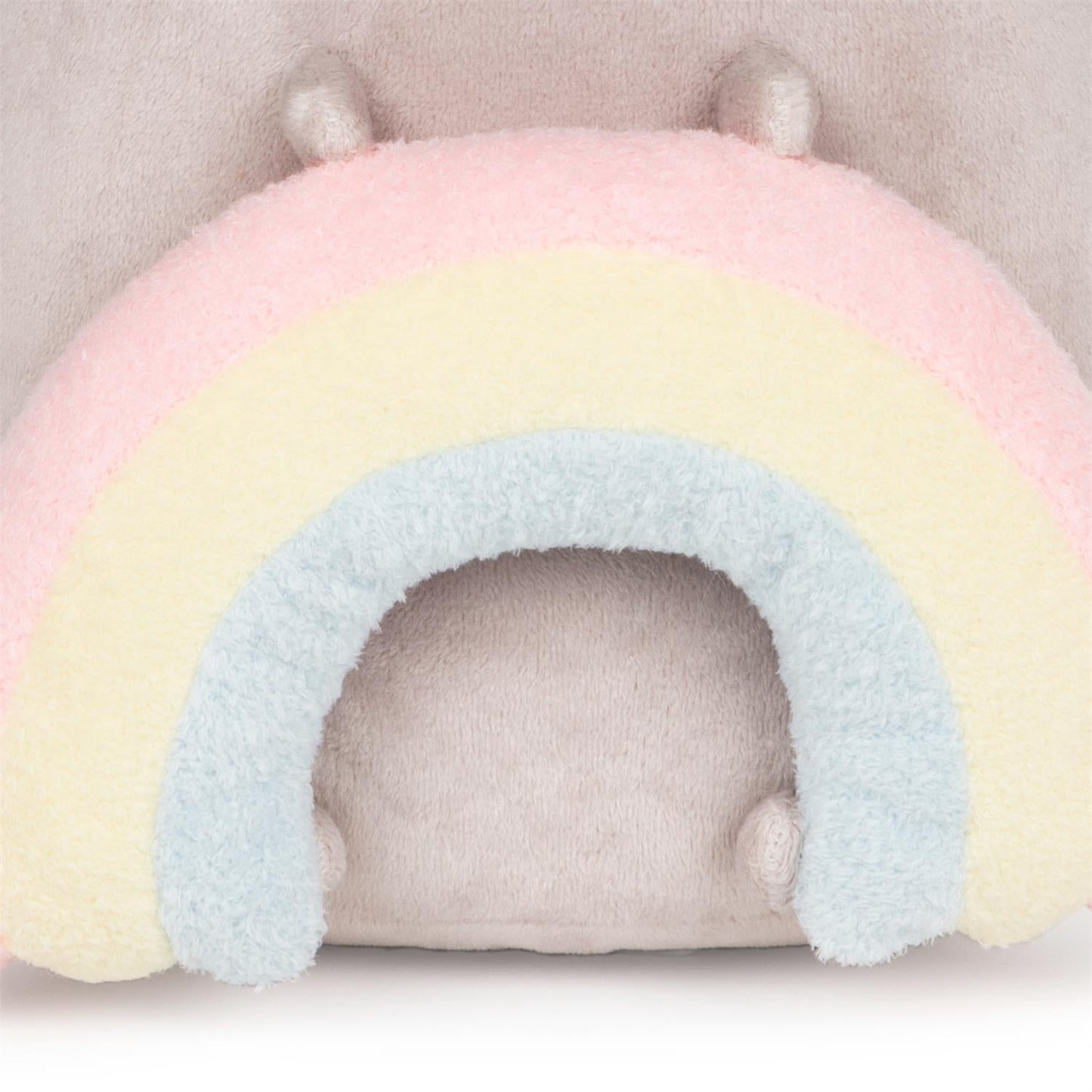 Gund Pusheen with Rainbow Plush, Gray/Rainbow, 9.5”