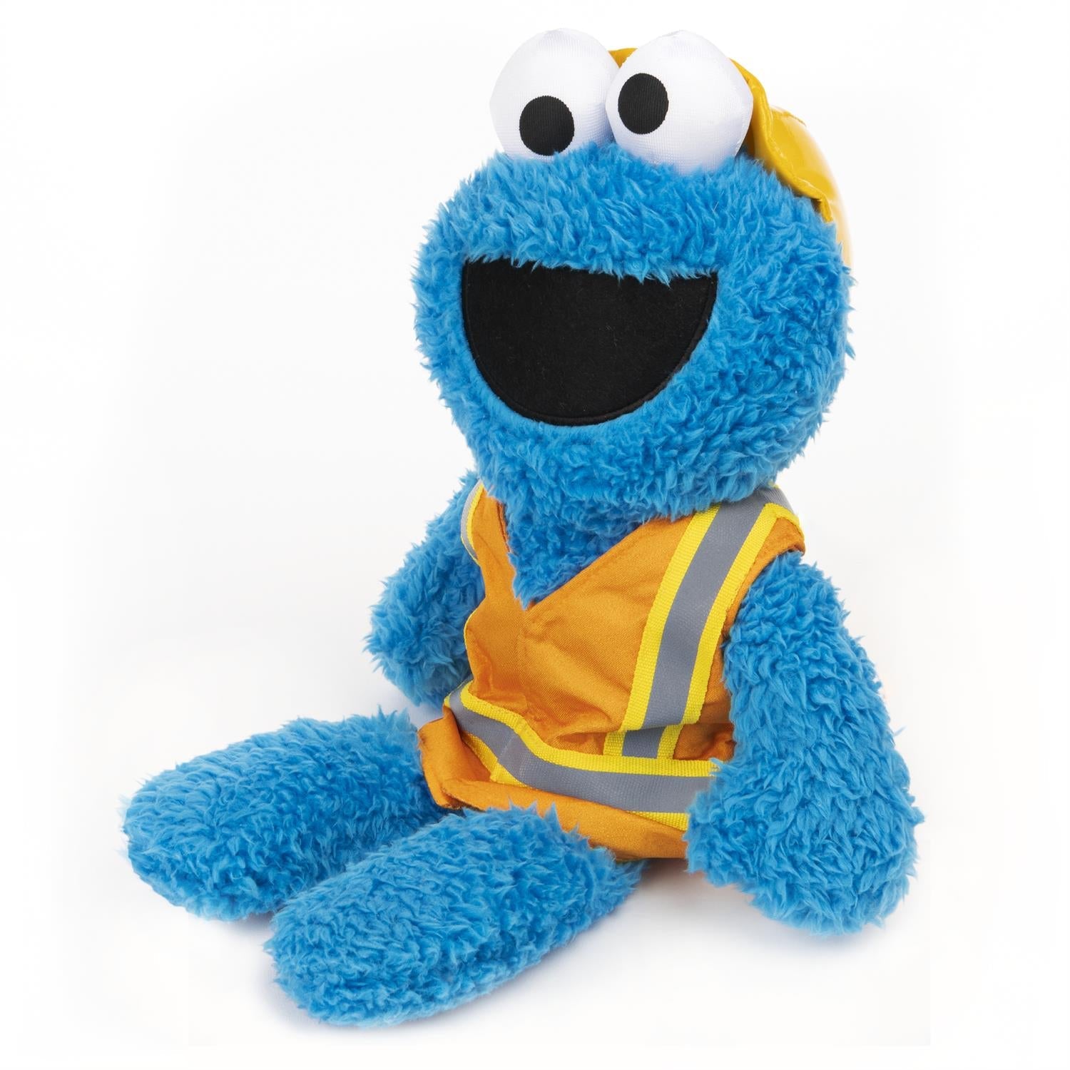 Gund Sesame Street Construction Worker Cookie Monster Take-Along Buddy, 13"