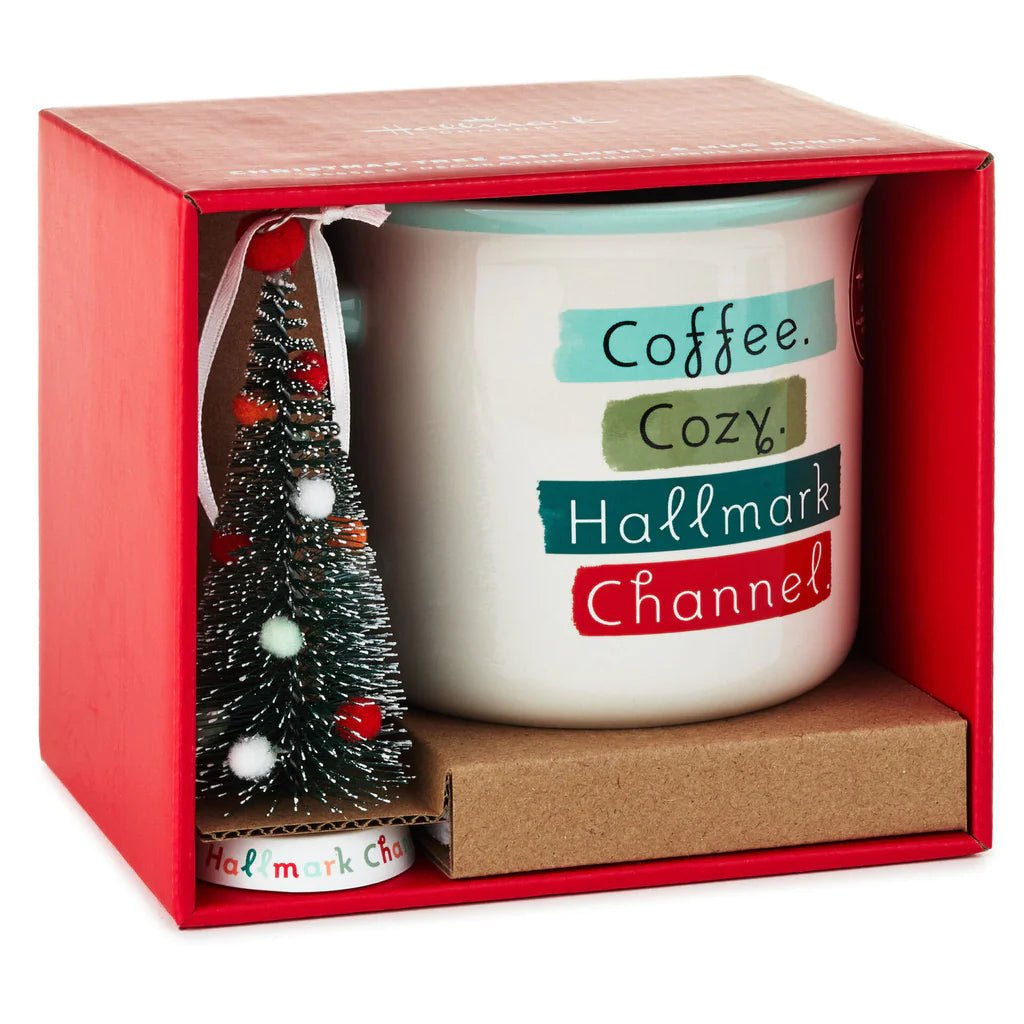 Hallmark Channel Coffee Cozy Mug and Christmas Tree Ornament, Set of 2