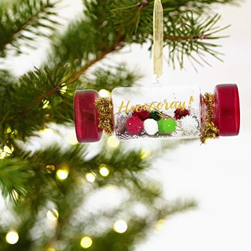 Hallmark Christmas Ornaments, Hallmark Signature Premium Hooray! Confetti Cracker Glass Ornament