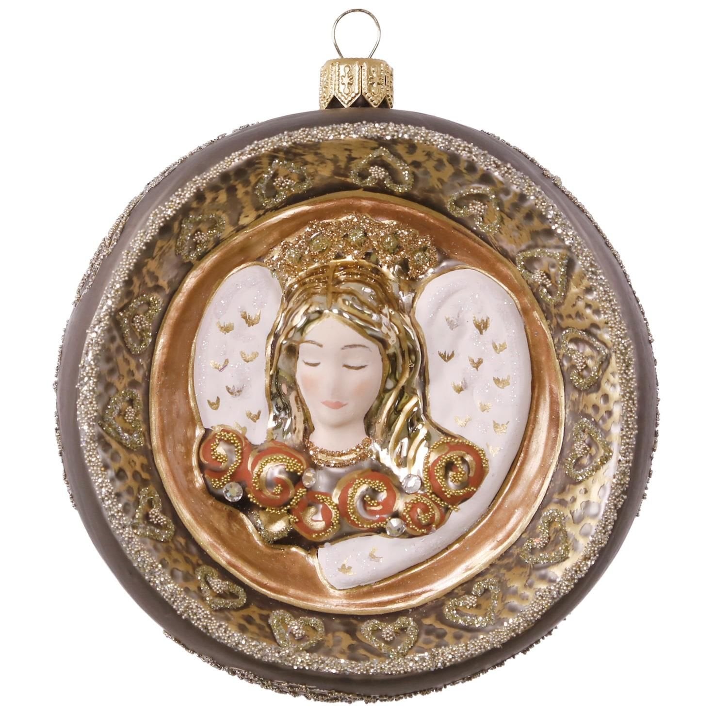Hallmark Heritage Ornament Angel Ball Blown Glass