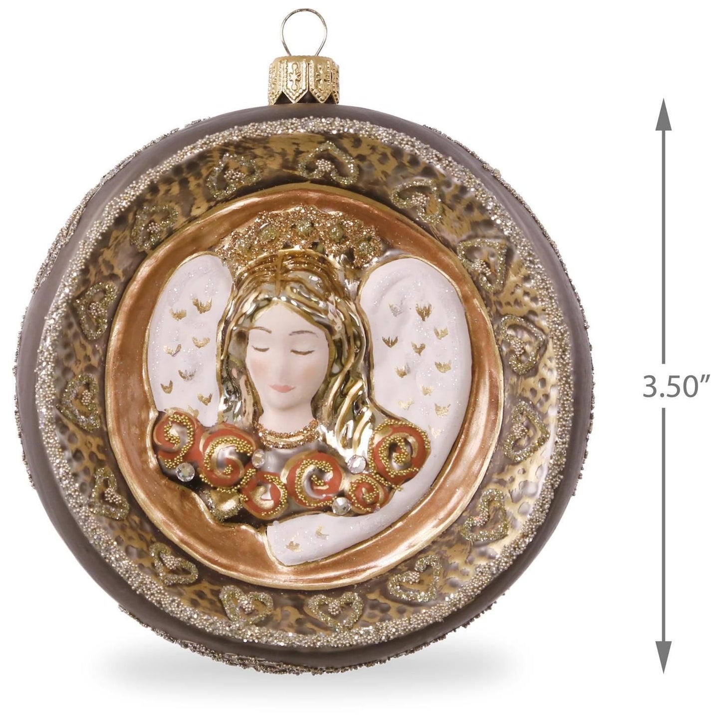 Hallmark Heritage Ornament Angel Ball Blown Glass