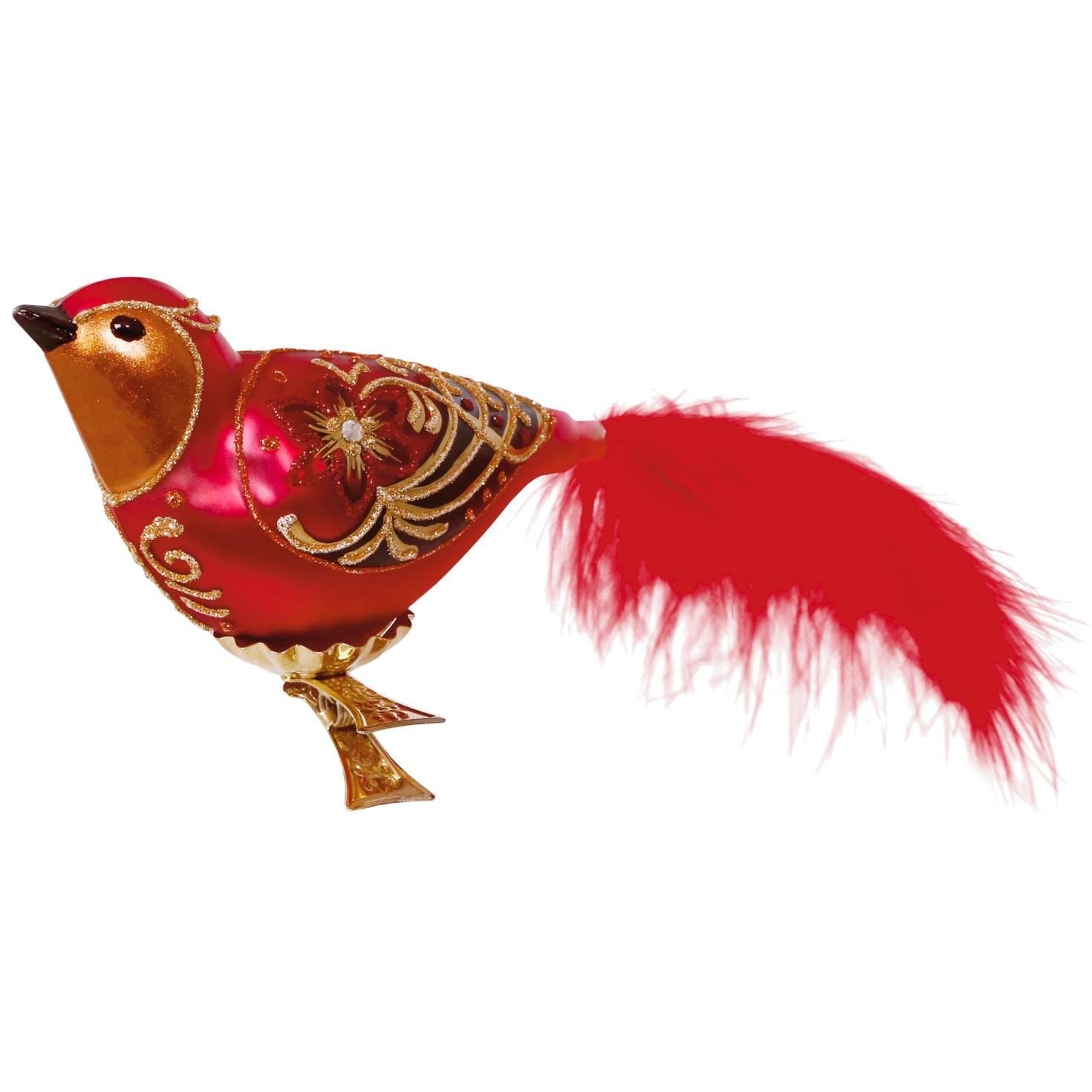 Hallmark Heritage Ornament Red Bird Blown Glass
