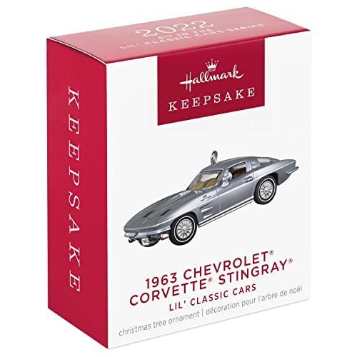 Hallmark Keepsake 0.55" Miniature Christmas Ornament 2022 Year - Dated, Lil?ÇÖ Classic Cars 1963 Chevrolet Corvette Stingray, Mini