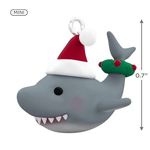 Hallmark Keepsake 0.7" Miniature Christmas Ornament 2022, Great White Christmas Shark, Mini