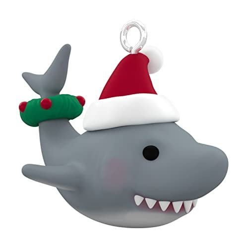 Hallmark Keepsake 0.7" Miniature Christmas Ornament 2022, Great White Christmas Shark, Mini