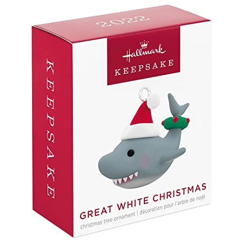 Hallmark Keepsake 0.7" Miniature Christmas Ornament 2022, Great White Christmas Shark, Mini