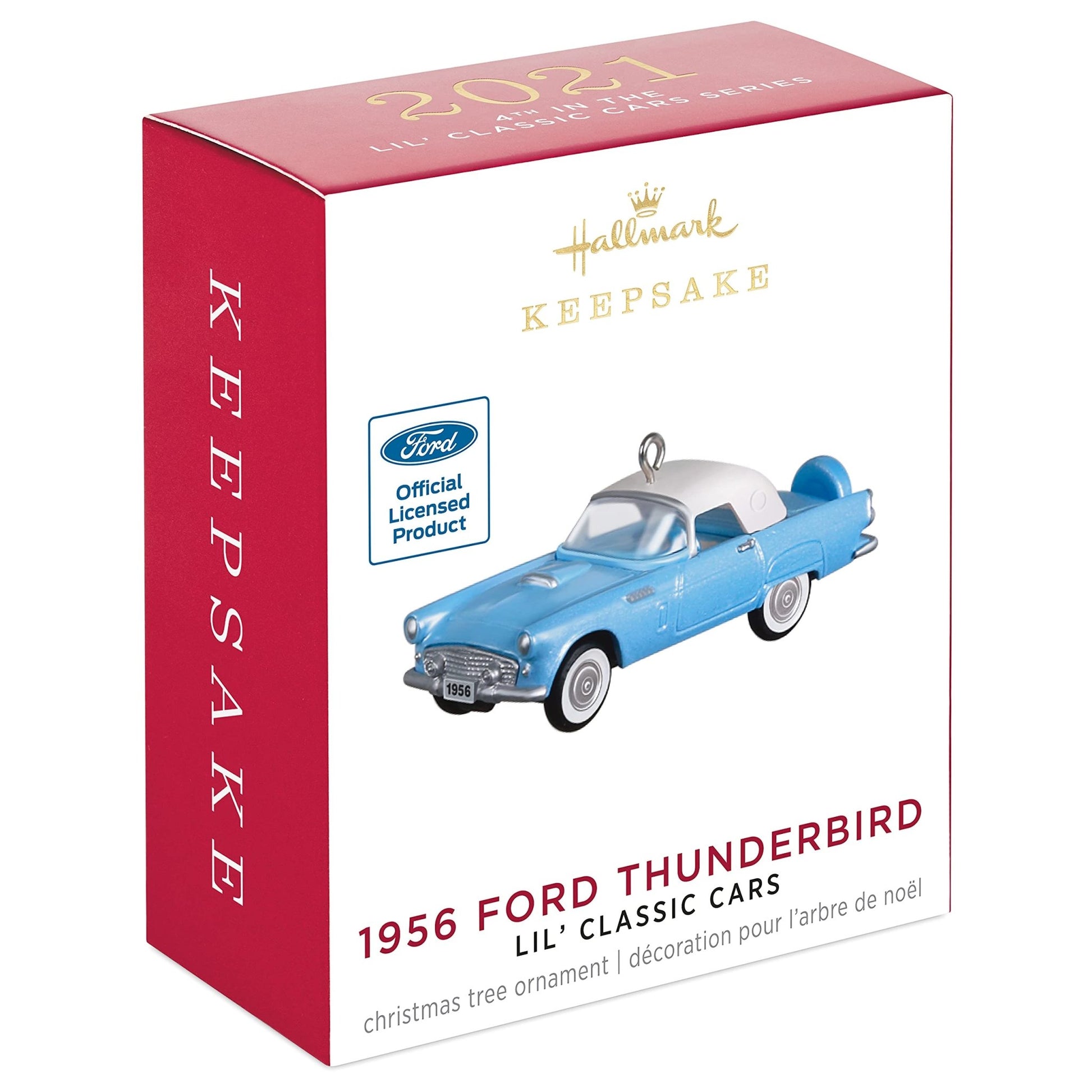 Hallmark Keepsake 0.79" Miniature Christmas Ornament 2021, 1956 Ford Thunderbird Lil' Classic Cars, Mini