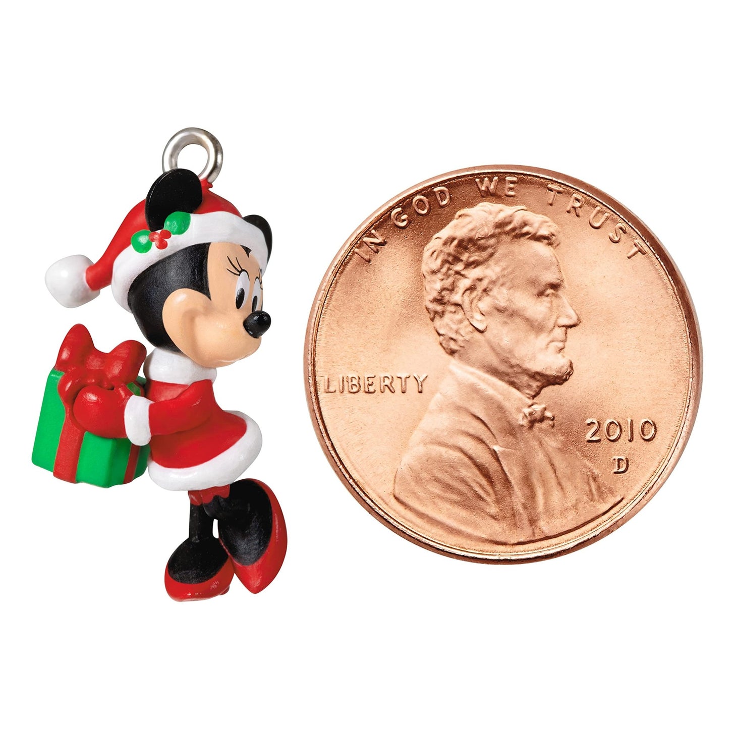 Hallmark Keepsake 0.8" Miniature Christmas Ornament 2021, Disney Minnie Mouse Merry Lil' Minnie, Mini