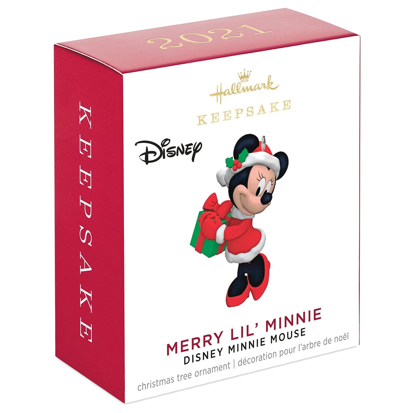 Hallmark Keepsake 0.8" Miniature Christmas Ornament 2021, Disney Minnie Mouse Merry Lil' Minnie, Mini