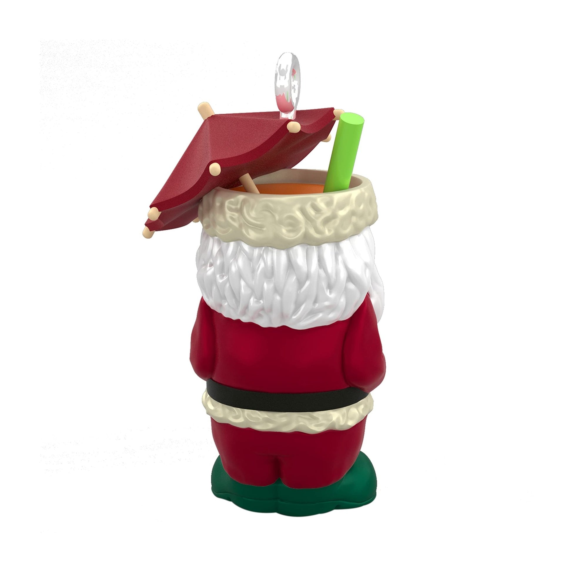 Hallmark Keepsake 0.9" Miniature Plastic Christmas Ornament 2021, Santa Tiki Mug, Mini