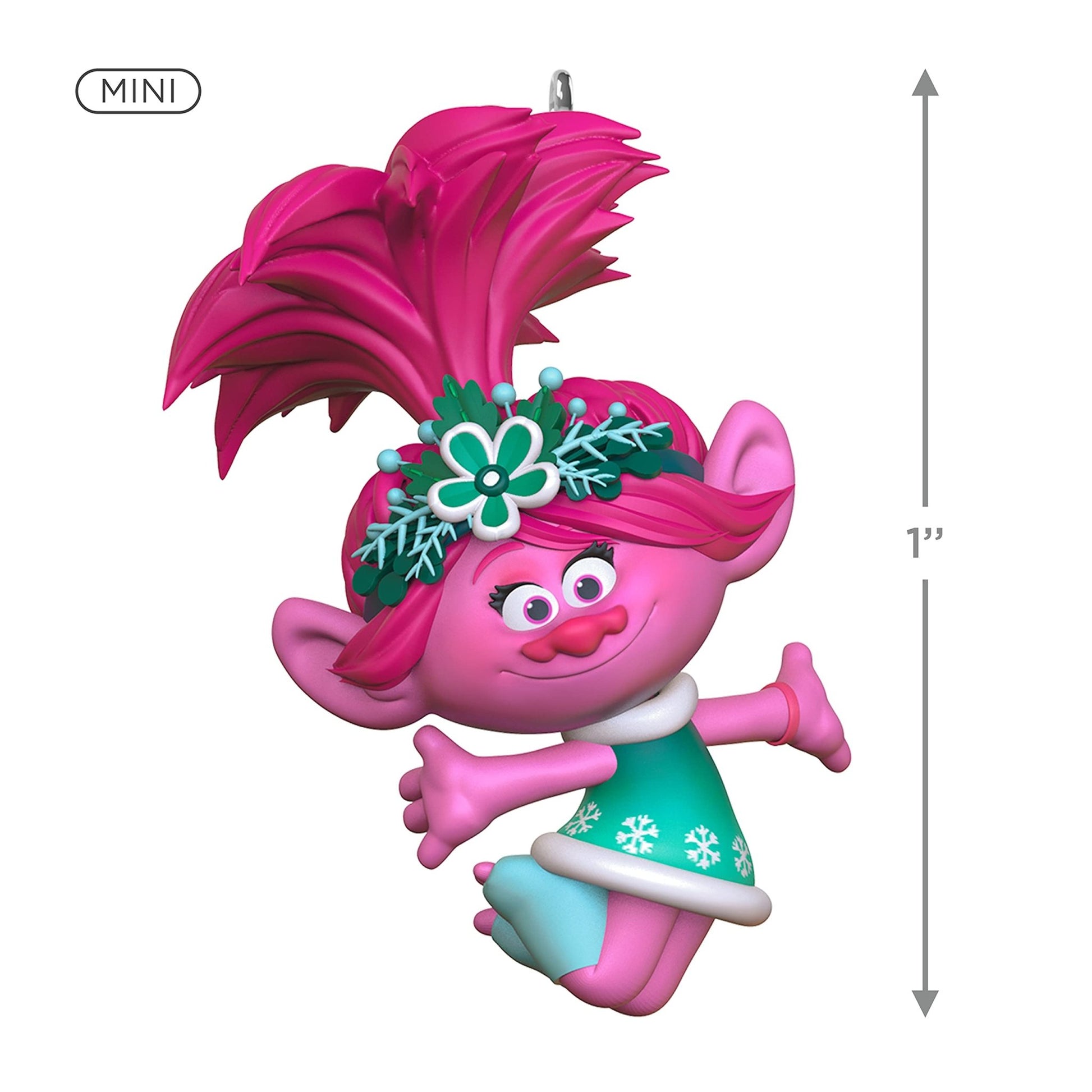 Hallmark Keepsake 1" Miniature Christmas Ornament 2021, DreamWorks Animation Trolls Holiday in Harmony Poppy, Mini