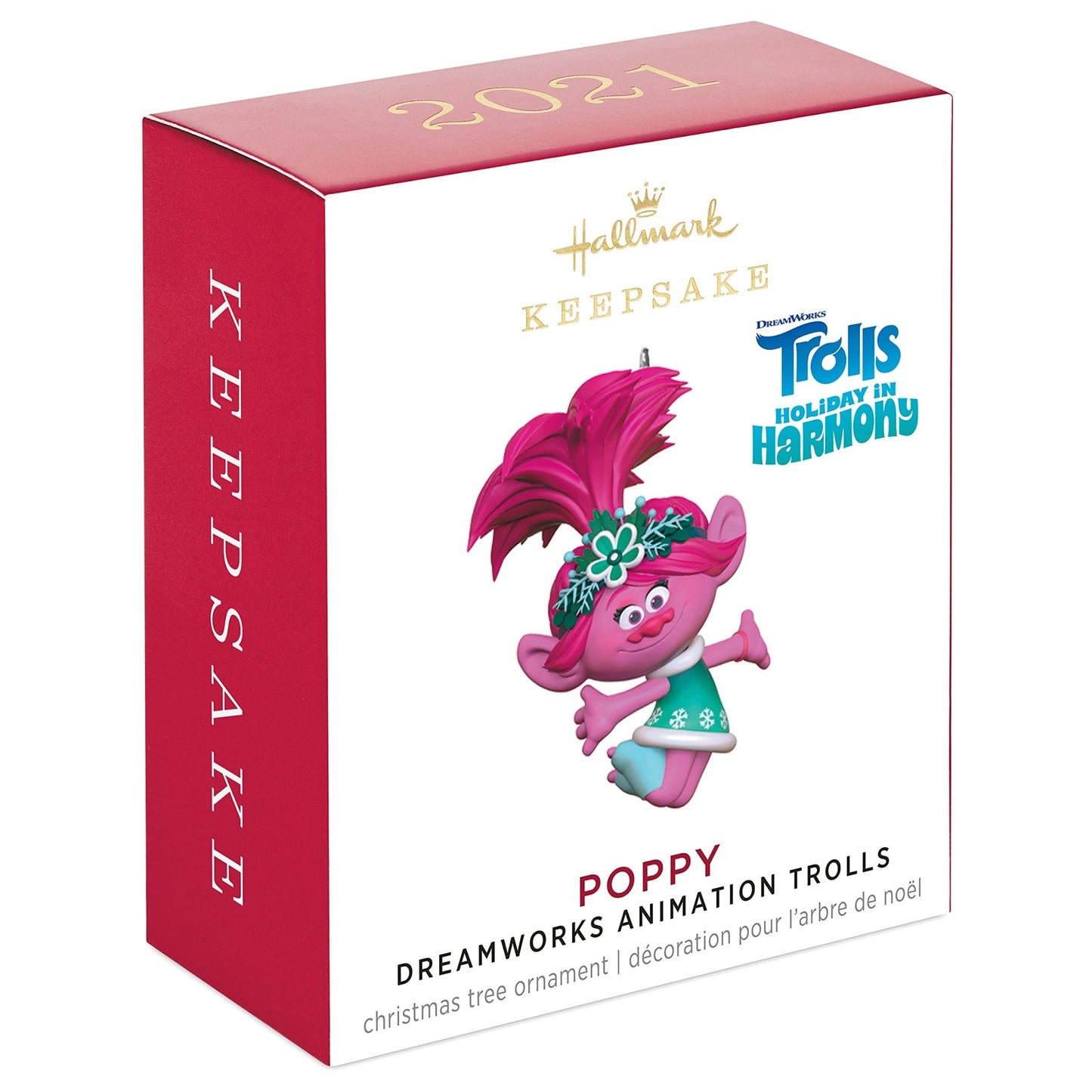 Hallmark Keepsake 1" Miniature Christmas Ornament 2021, DreamWorks Animation Trolls Holiday in Harmony Poppy, Mini