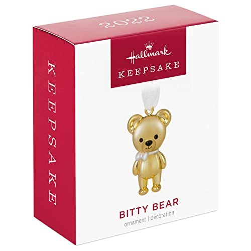 Hallmark Keepsake 1" Miniature Christmas Ornament 2022, Bitty Bear, Metal