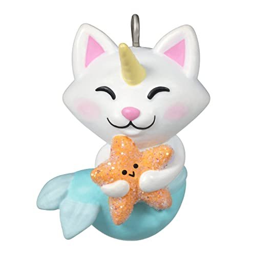 Hallmark Keepsake 1" Miniature Christmas Ornament 2022, Cute Mermaid Kitty, Mini