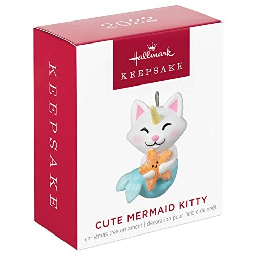 Hallmark Keepsake 1" Miniature Christmas Ornament 2022, Cute Mermaid Kitty, Mini