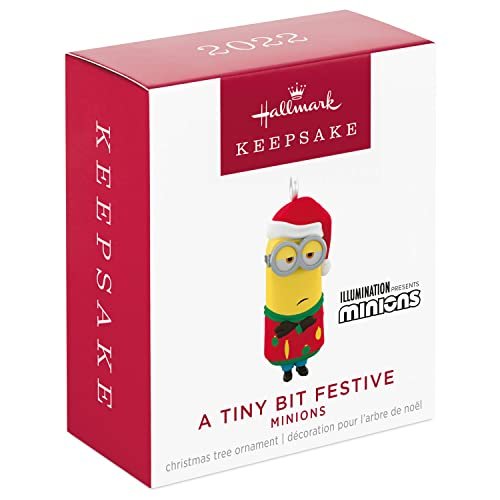 Hallmark Keepsake 1" Miniature Christmas Ornament 2022, Minions: The Rise of Gru, A Tiny Bit Festive Mini Ornament