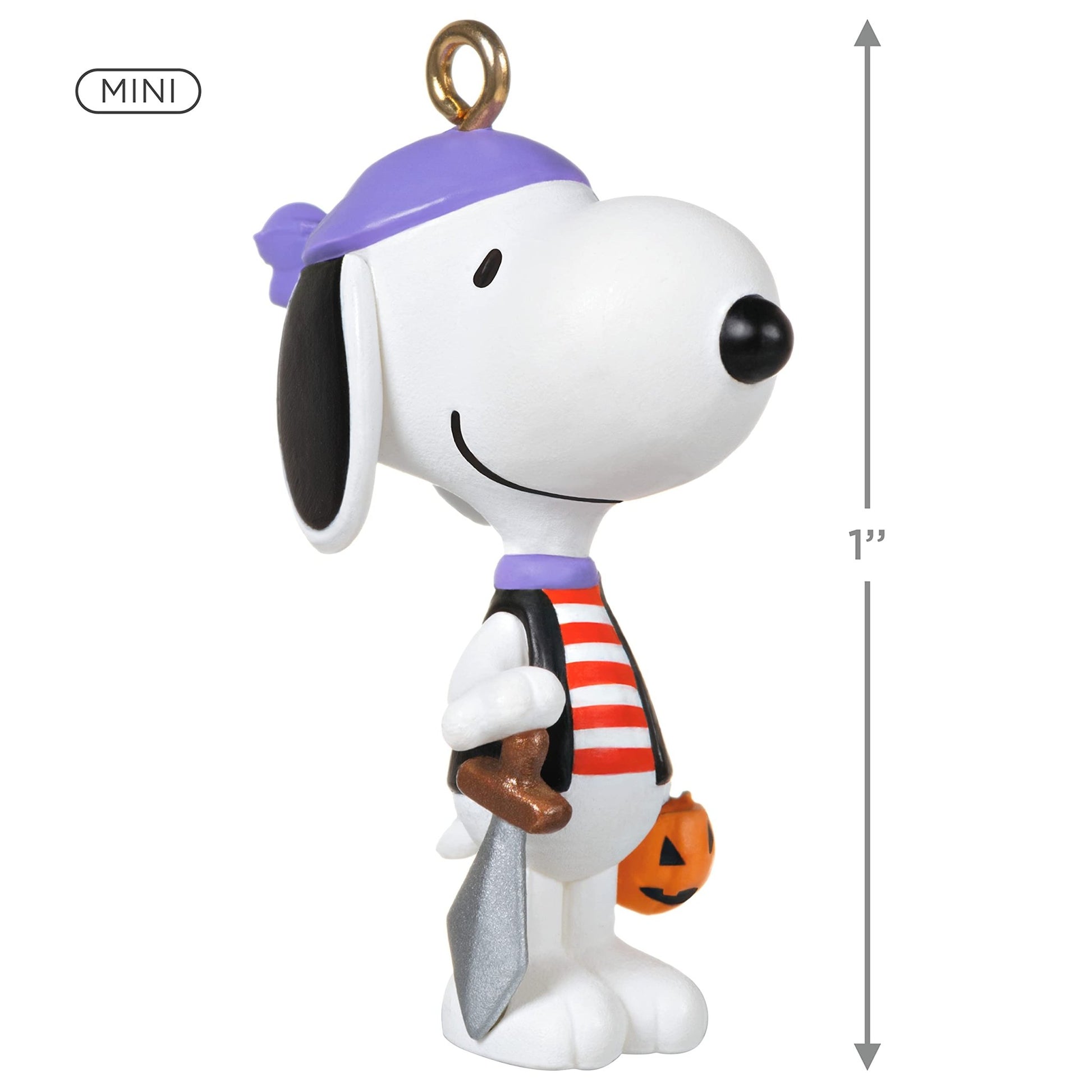 Hallmark Keepsake 1” Miniature Halloween Ornament 2021, Peanuts Pirate Snoopy, Mini