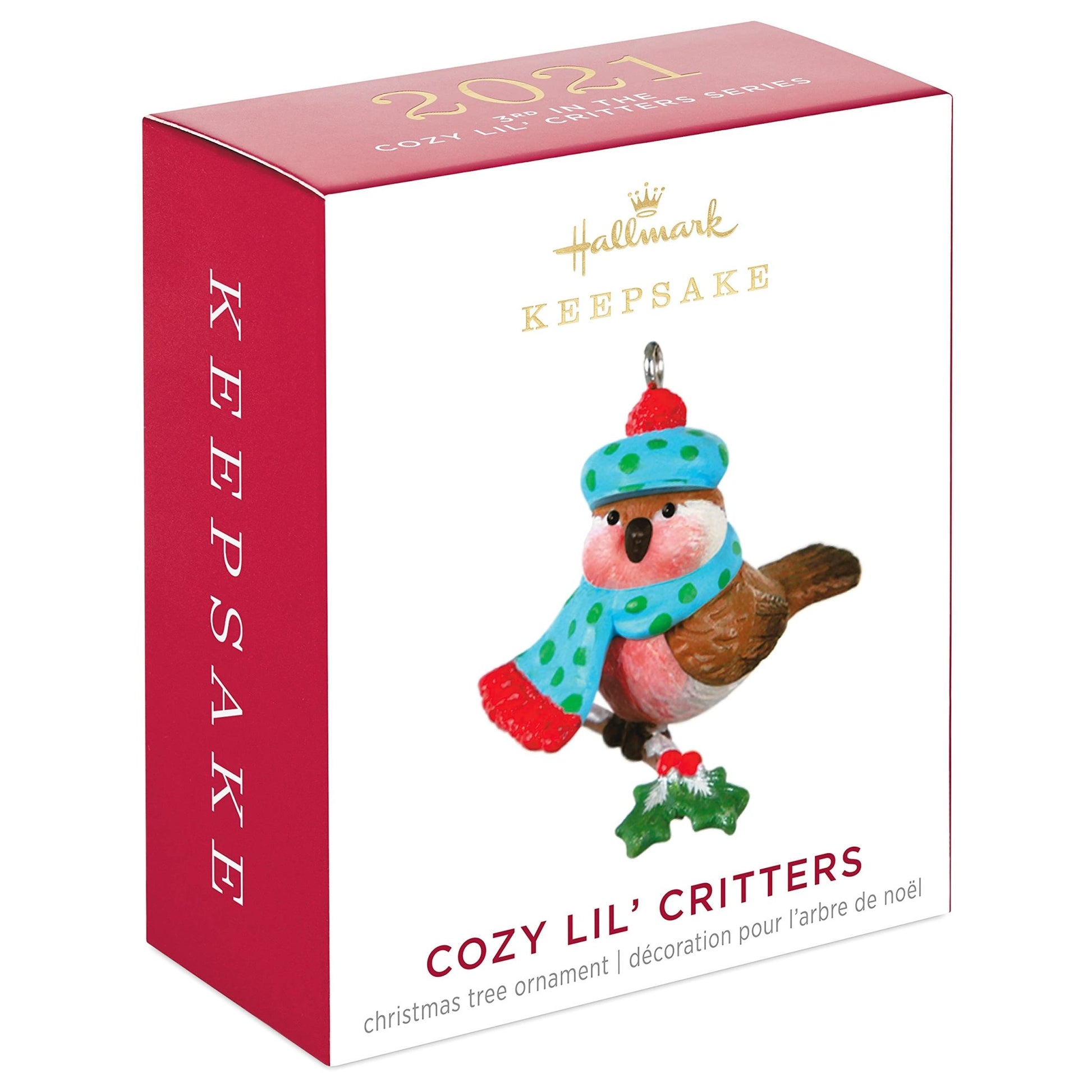 Hallmark Keepsake 1.2" Miniature Christmas Ornament 2021, Cozy Lil' Critters Bird, Mini